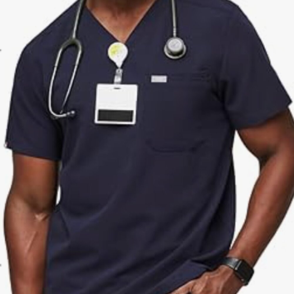 Figs Brand Men's Navy Scrub Top